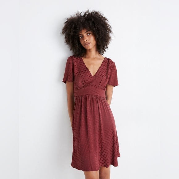 Madewell Dresses & Skirts - NWT Madewell V-Neck Fit-and-Flare Dress in Dot Jacquard 6